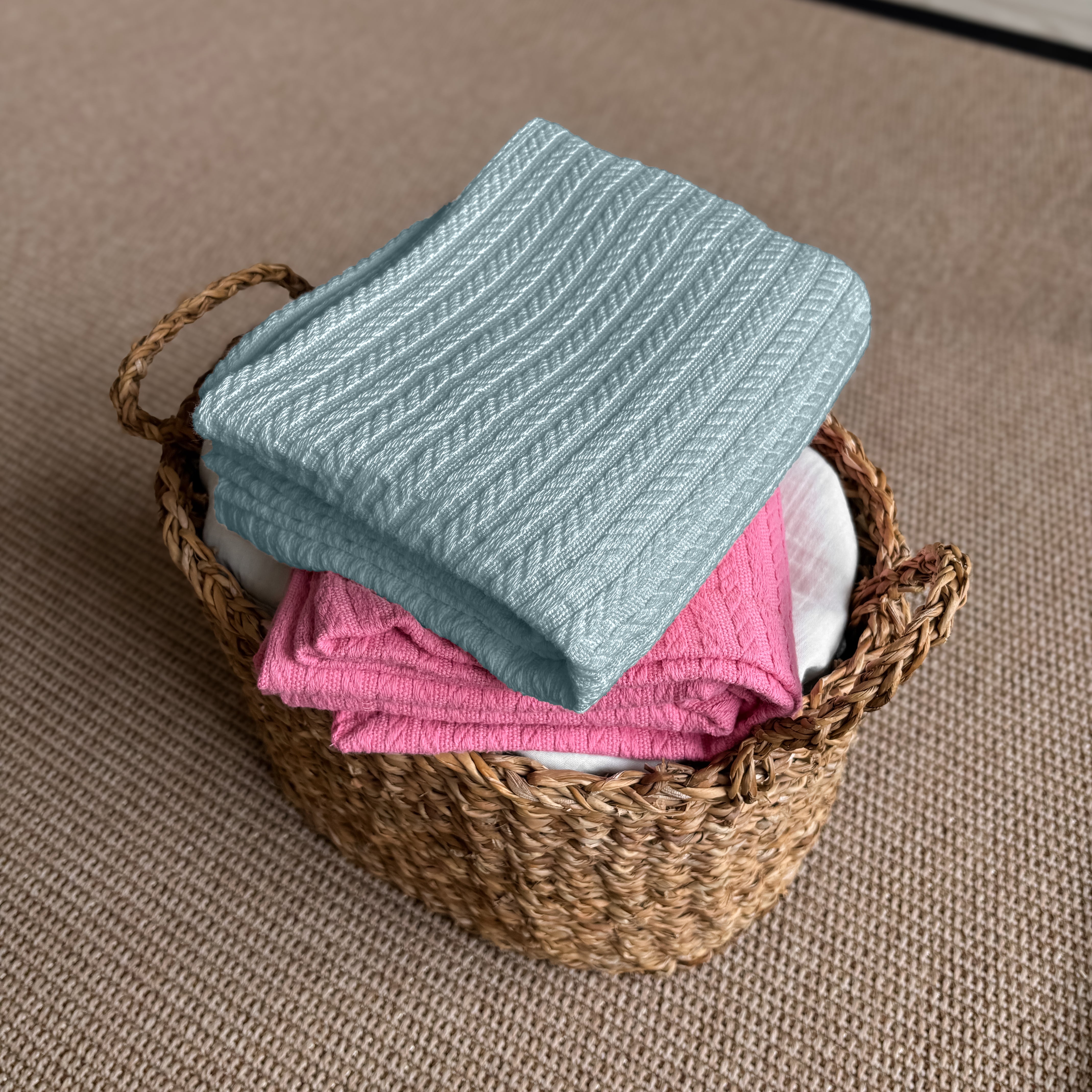 Double Layer Baby Blanket - Teal Blue